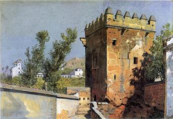 William Stanley Haseltine : View from the Alhambra Spain